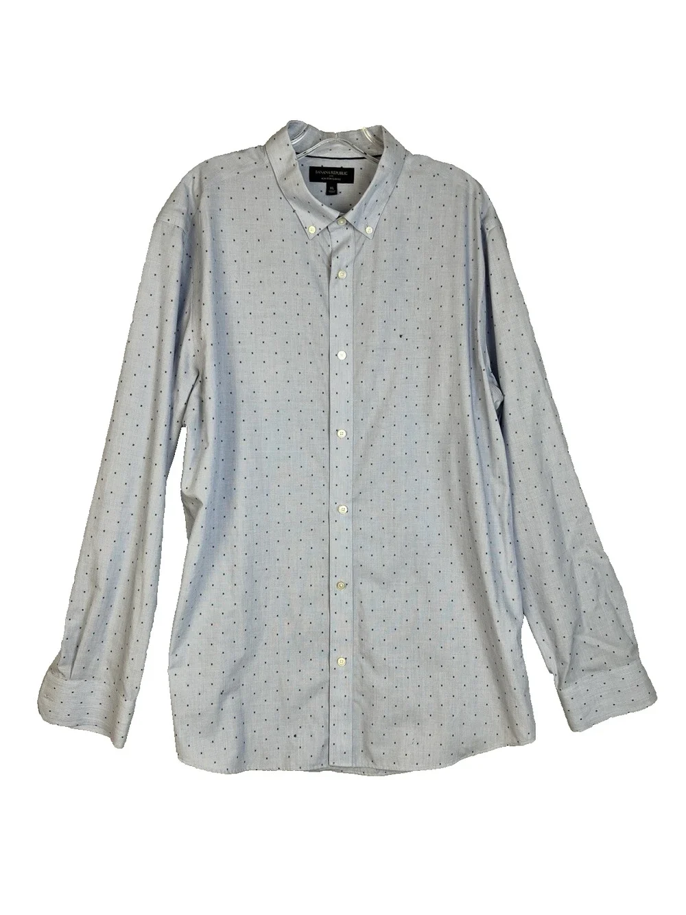 Banana Republic Button Down Shirt Men XL 17 - 17.5 35 - 6 Slim Fit No Iron Blue